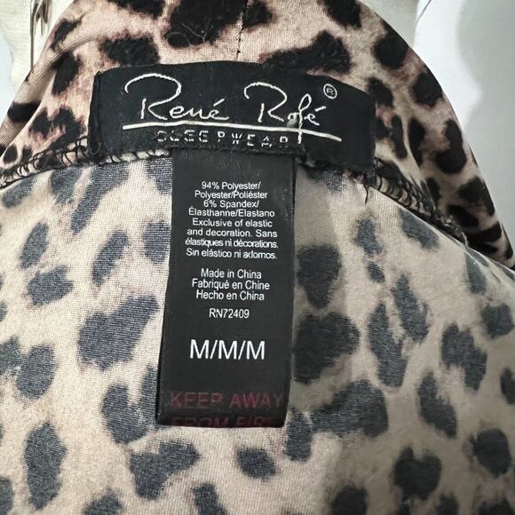 Rene Rofe Womens Leopard Print Bathrobe Robe Medium - Picture 6 of 7